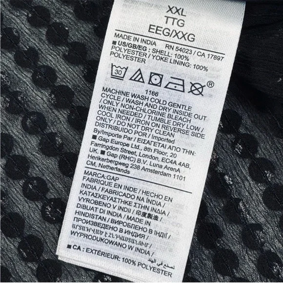 GAP black semi sheer sequin shirt XXL NWT - Picture 12 of 13